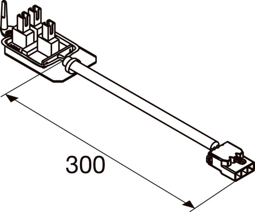 Wiring harness, 300mm length, white.