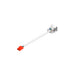 White plastic electrical connector with orange plug and colored wires.