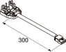 Technical drawing of a 300mm cable with plastic connectors on each end.