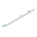 White aluminum linear light fixture with surface mounting.