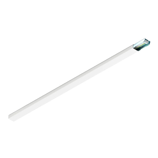 White linear LED light fixture, surface mounted.