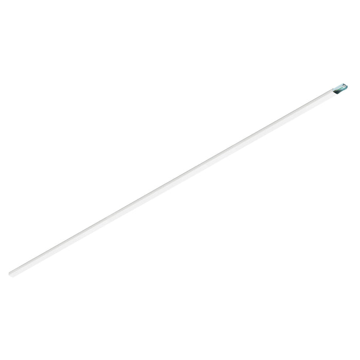 White linear LED light fixture with a blue end cap.