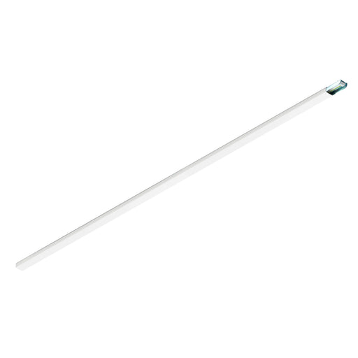 White linear LED light fixture, surface mounted.