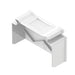White plastic shelf bracket, glossy finish.