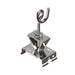Steel drop ceiling clip with polished finish and threaded hook.
