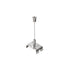 Chrome metal ceiling mount with a sleek finish and adjustable height for secure installation of lighting fixtures.
