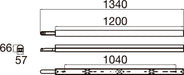Technical drawing of a metal bar with dimensions 1340, 1200, 1040, 66, and 57.