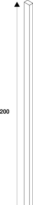White wall-mounted square column with arrow indicator, 200 units.