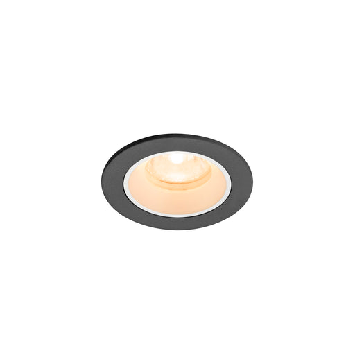Recessed ceiling light fixture, black finish.