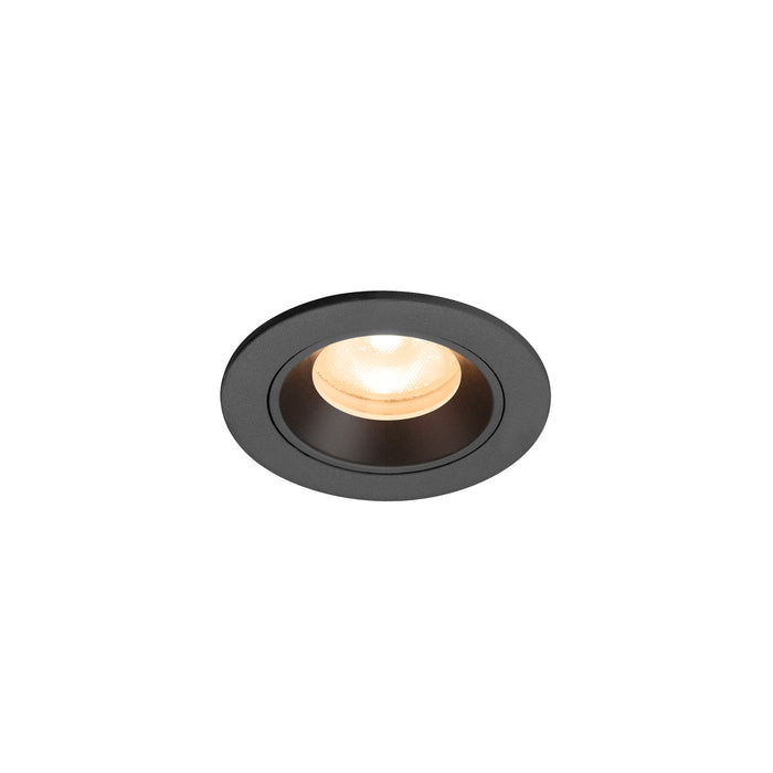 Recessed ceiling light fixture, black finish.
