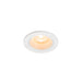 White recessed ceiling light fixture with a textured finish.