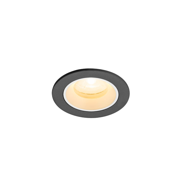 Recessed ceiling light fixture, black finish.