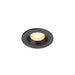 Black recessed ceiling light fixture.