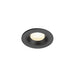 Black recessed downlight fixture.