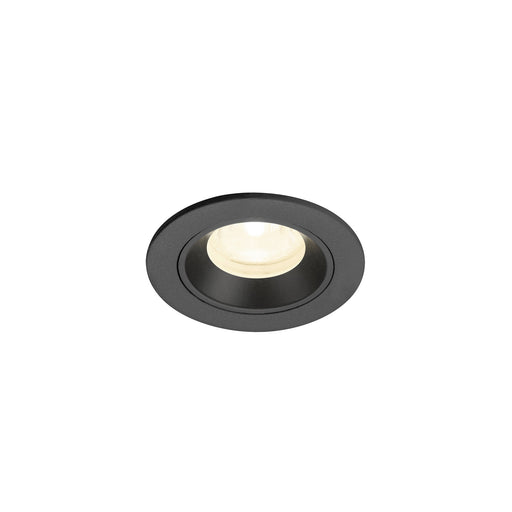 Black recessed ceiling light fixture.