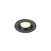 Black recessed ceiling light fixture.