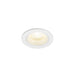 White recessed ceiling light fixture.