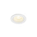 White recessed ceiling light fixture with a textured finish.