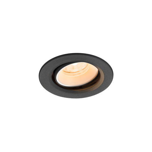 Recessed ceiling light fixture, textured black finish.