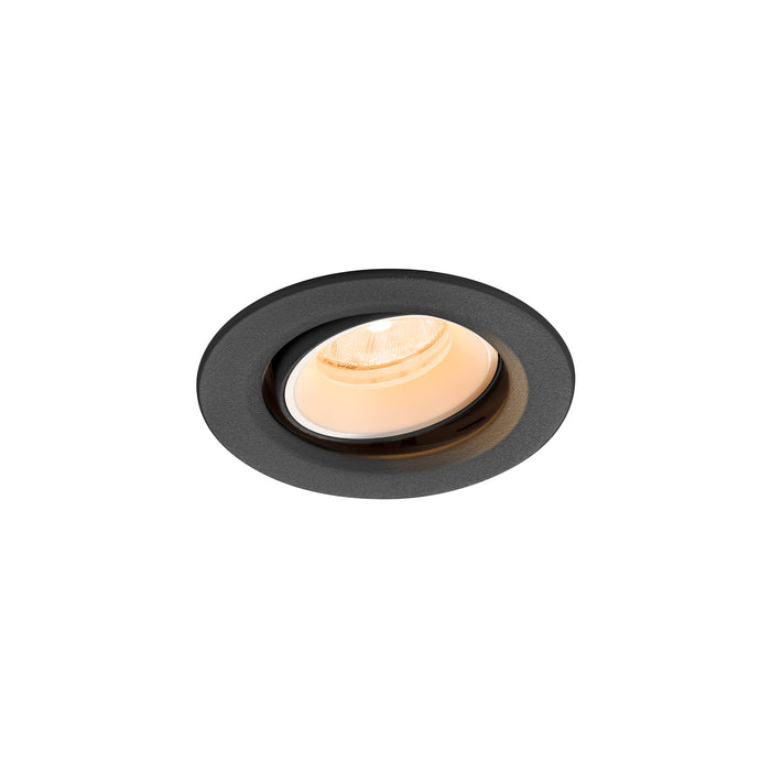 Recessed ceiling light fixture, textured black finish.
