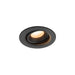 Recessed ceiling light, black textured finish.