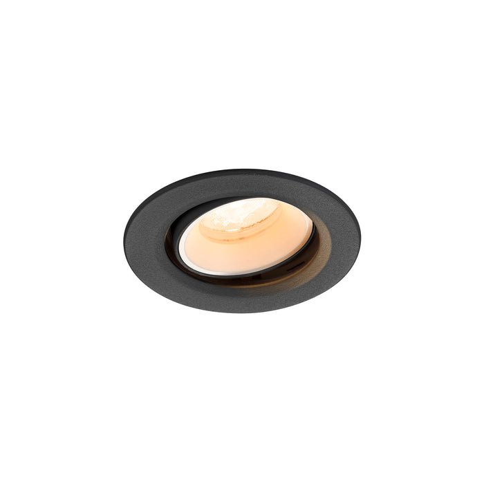 Recessed ceiling light, black finish.