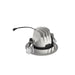 Recessed LED downlight with silver finish and spring clip mounting.