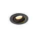 Recessed ceiling light, metal, textured black finish.