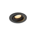 Recessed ceiling light fixture, textured black finish.