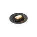 Recessed ceiling light fixture, textured black finish.