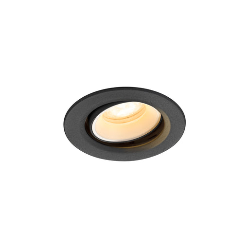 Recessed ceiling light fixture, black finish.