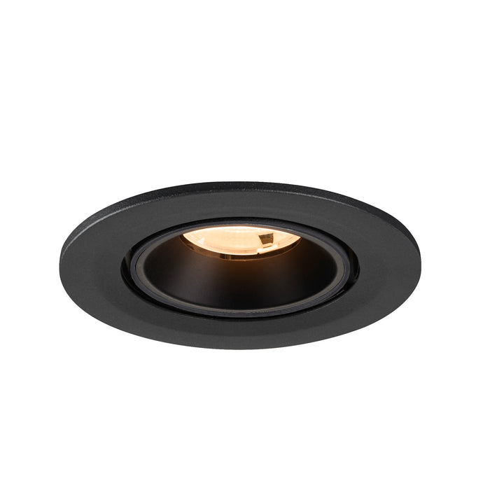 Recessed ceiling light fixture, black finish.