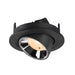 Recessed spotlight in black metal with a chrome finish, featuring a conical design for ceiling mounting.