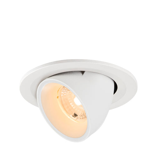 White recessed adjustable spotlight, matte finish.