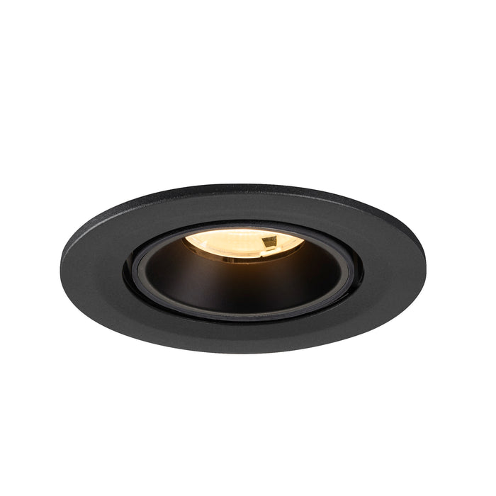 Recessed ceiling light fixture, black finish.