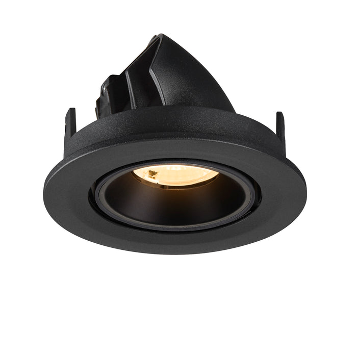 Recessed ceiling light fixture, black finish.