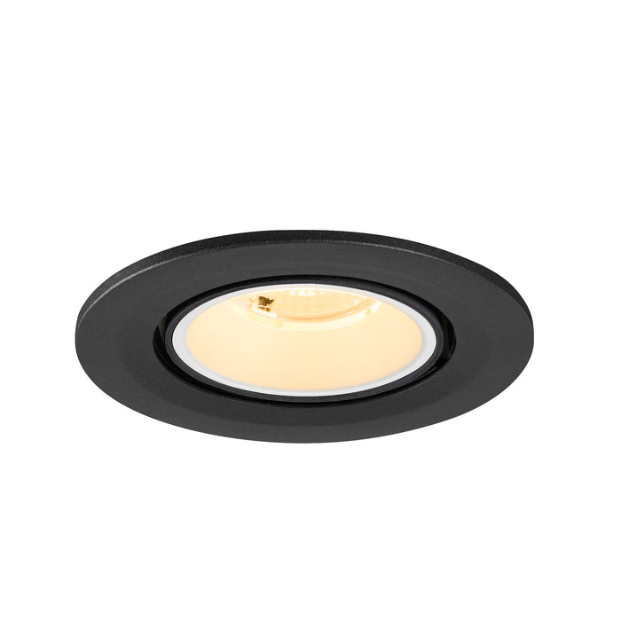 Recessed ceiling light fixture, black finish.