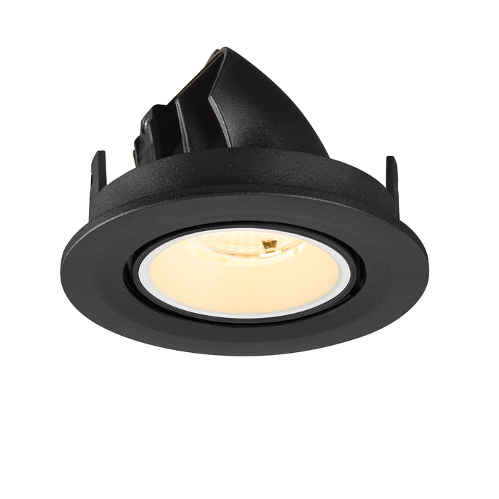 Black recessed ceiling light fixture, matte finish.