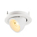 White recessed adjustable spotlight fixture.