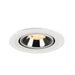 Recessed ceiling light fixture with a white metal finish, chrome reflector, and warm LED bulb, designed for easy mounting in various ceilings.