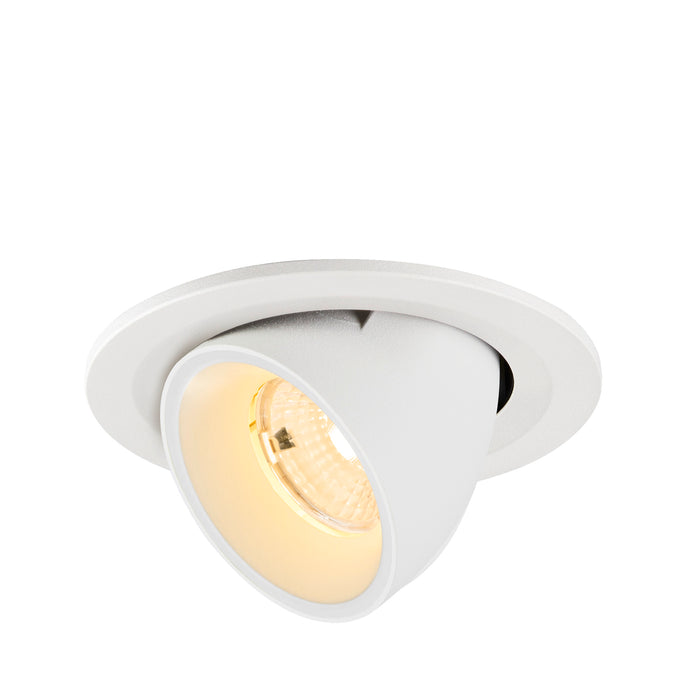 White recessed adjustable downlight fixture.