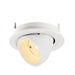 White recessed adjustable spotlight, textured finish.