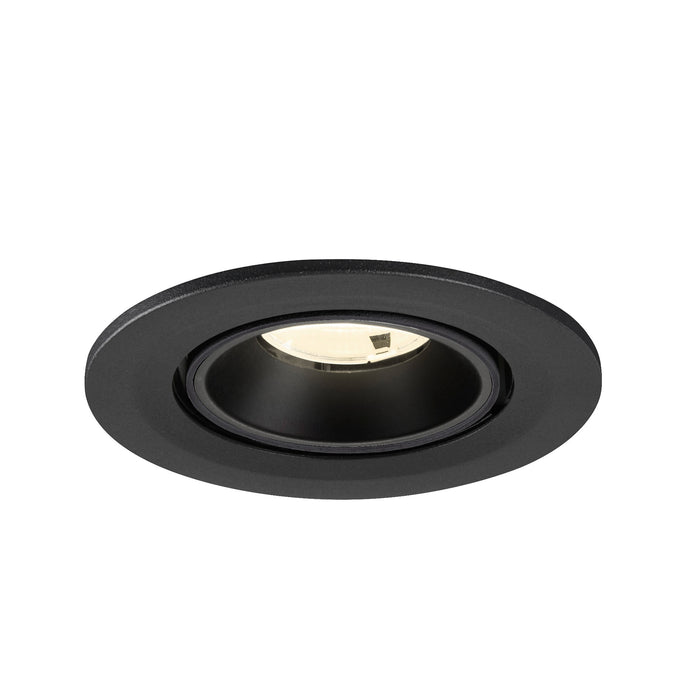 Recessed ceiling light fixture, black finish.