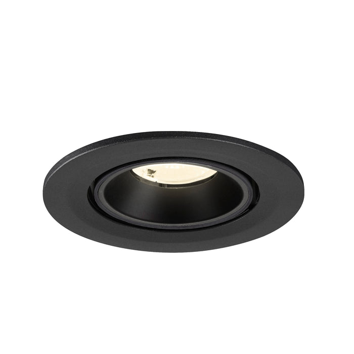 Recessed ceiling light fixture, black finish.