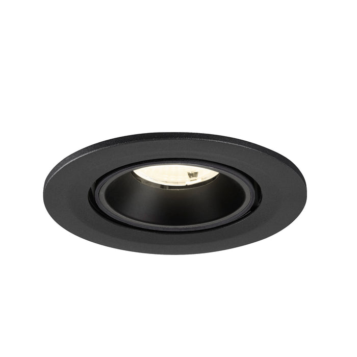 Recessed ceiling light fixture, black finish.