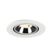 Recessed ceiling light fixture with a white metal finish and chrome reflector, designed for flush mounting.