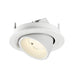 White recessed ceiling light fixture, adjustable, with textured finish.