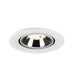 Recessed downlight with a white metal finish and chrome reflector, designed for ceiling mounting.