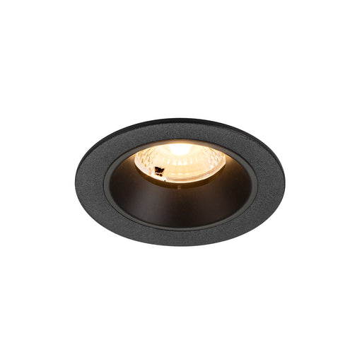 Recessed ceiling light fixture, black finish.