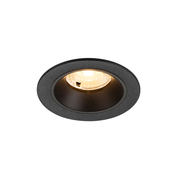 Recessed ceiling light fixture, black finish.